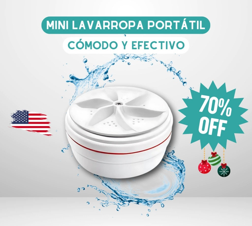 Mini Lavadora Portátil 2 en 1: Lava Ropa y Vajilla, Compacta y Eficiente para tu Día a Día